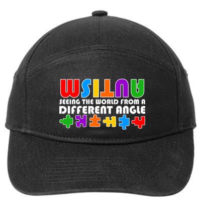 Colorful - Autism Awareness - Seeing The World From A Different Angle 7-Panel Snapback Hat