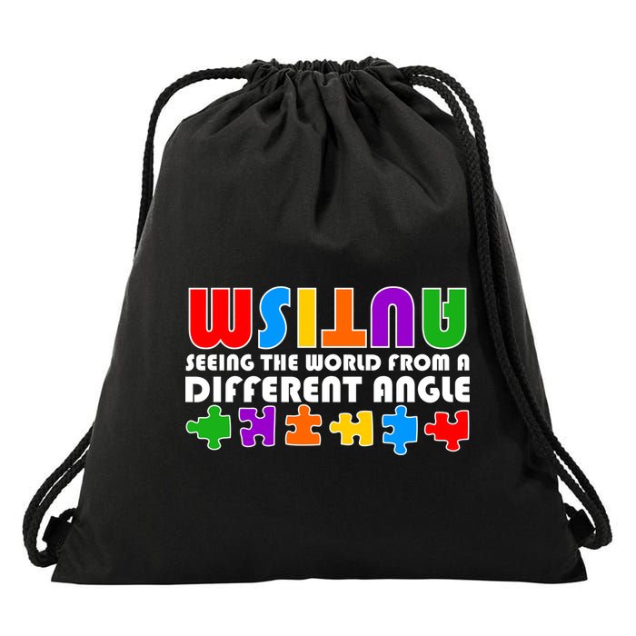 Colorful - Autism Awareness - Seeing The World From A Different Angle Drawstring Bag