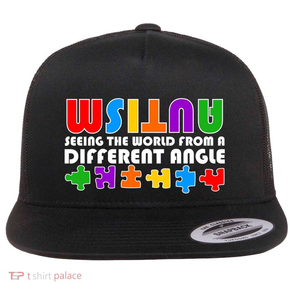 Colorful - Autism Awareness - Seeing The World From A Different Angle Flatbill Hat
