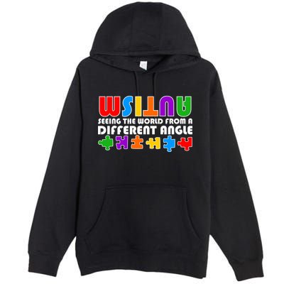 Colorful - Autism Awareness - Seeing The World From A Different Angle Premium Pullover Hoodie