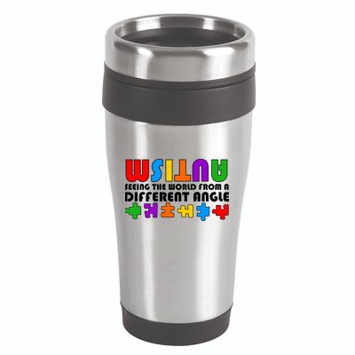 Colorful - Autism Awareness - Seeing The World From A Different Angle 16oz Travel Tumbler
