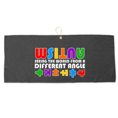 Colorful - Autism Awareness - Seeing The World From A Different Angle Large Microfiber Waffle Golf Towel