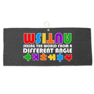 Colorful - Autism Awareness - Seeing The World From A Different Angle Large Microfiber Waffle Golf Towel