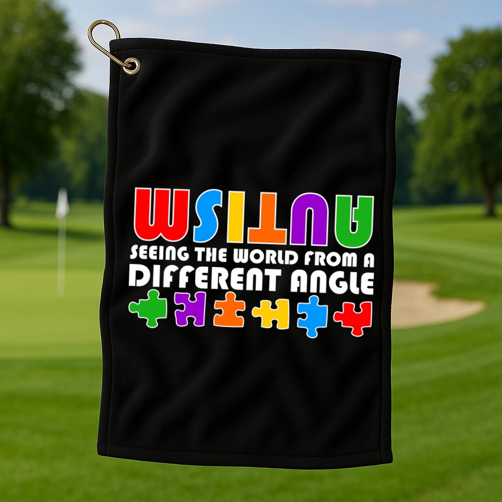 Colorful - Autism Awareness - Seeing The World From A Different Angle Golf Towel