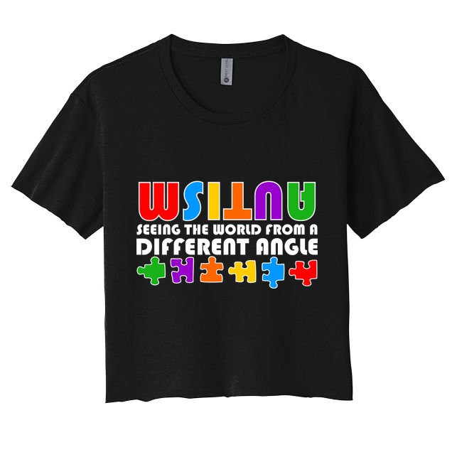Colorful - Autism Awareness - Seeing The World From A Different Angle Crop Top