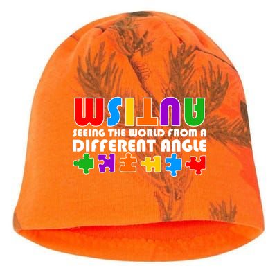 Colorful - Autism Awareness - Seeing The World From A Different Angle Kati - Camo Knit Beanie