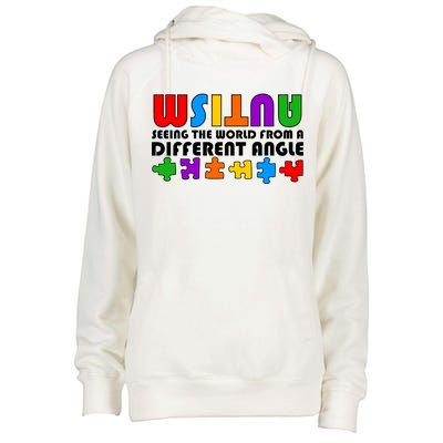 Colorful - Autism Awareness - Seeing The World From A Different Angle Womens Funnel Neck Pullover Hood