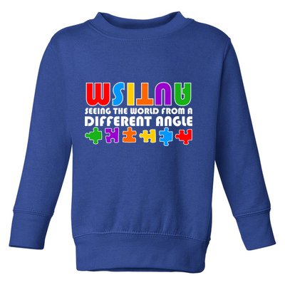 Colorful - Autism Awareness - Seeing The World From A Different Angle Toddler Sweatshirt