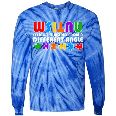 Colorful - Autism Awareness - Seeing The World From A Different Angle Tie-Dye Long Sleeve Shirt