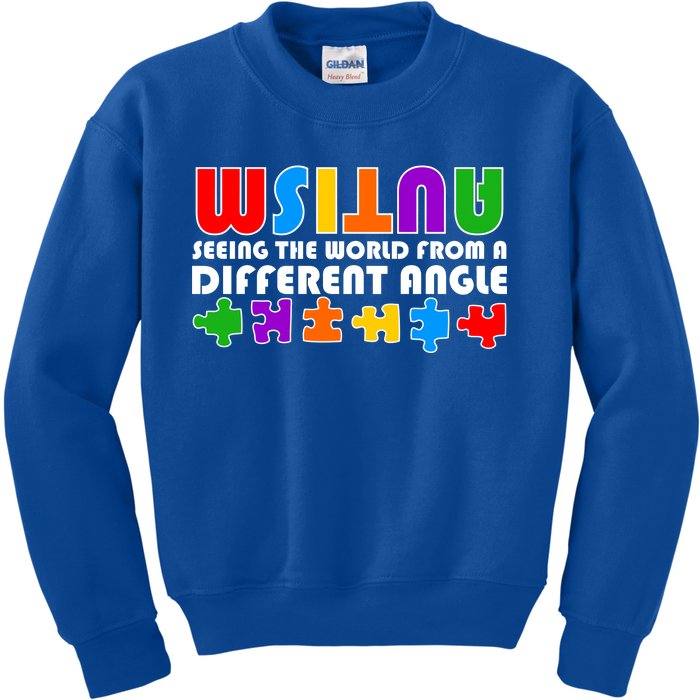 Colorful - Autism Awareness - Seeing The World From A Different Angle Kids Sweatshirt