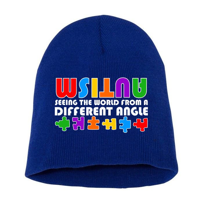 Colorful - Autism Awareness - Seeing The World From A Different Angle Short Acrylic Beanie