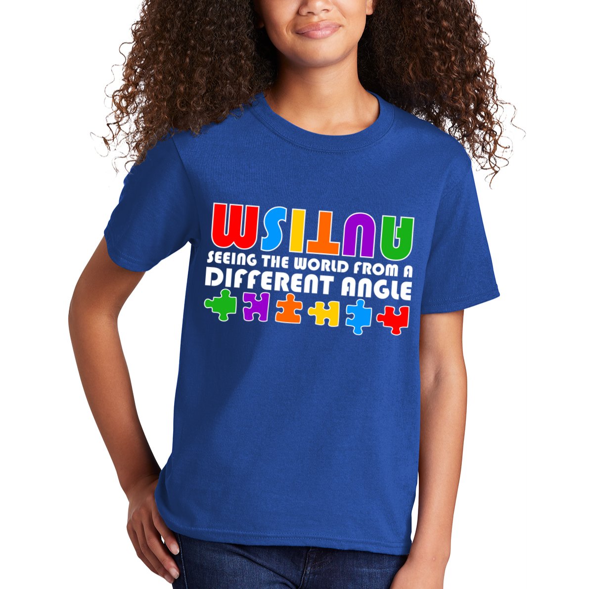 Colorful - Autism Awareness - Seeing The World From A Different Angle Kids T-Shirt