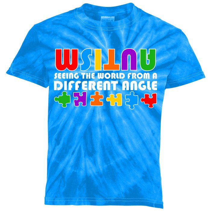 Colorful - Autism Awareness - Seeing The World From A Different Angle Kids Tie-Dye T-Shirt