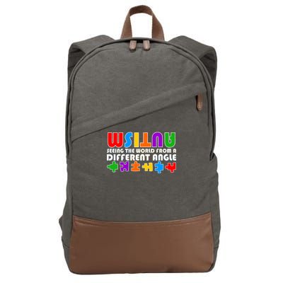 Colorful - Autism Awareness - Seeing The World From A Different Angle Cotton Canvas Backpack