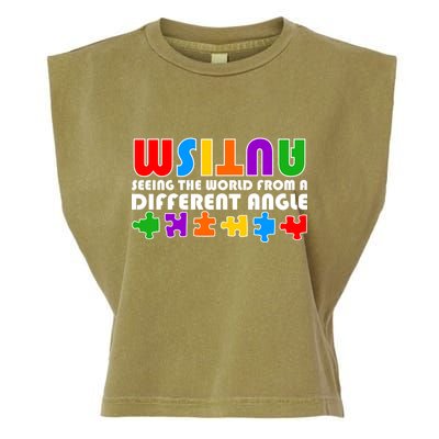 Colorful - Autism Awareness - Seeing The World From A Different Angle Garment-Dyed Women's Muscle Tee