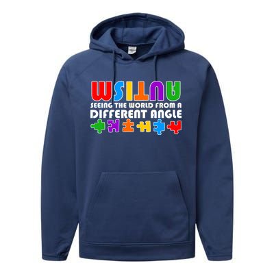 Colorful - Autism Awareness - Seeing The World From A Different Angle Performance Fleece Hoodie