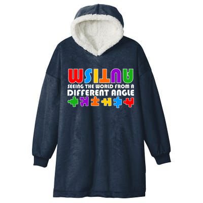 Colorful - Autism Awareness - Seeing The World From A Different Angle Hooded Wearable Blanket