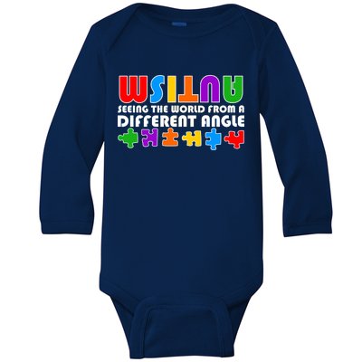 Colorful - Autism Awareness - Seeing The World From A Different Angle Baby Long Sleeve Bodysuit