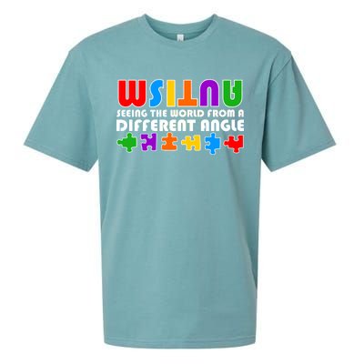 Colorful - Autism Awareness - Seeing The World From A Different Angle Sueded Cloud Jersey T-Shirt