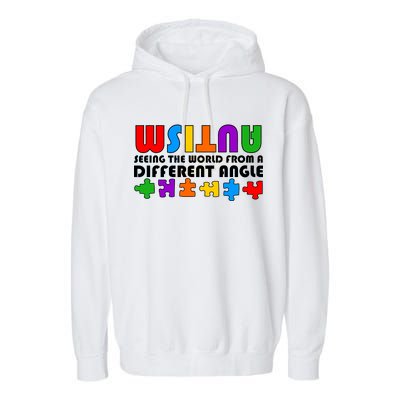 Colorful - Autism Awareness - Seeing The World From A Different Angle Garment-Dyed Fleece Hoodie