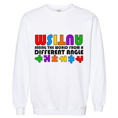 Colorful - Autism Awareness - Seeing The World From A Different Angle Garment-Dyed Sweatshirt