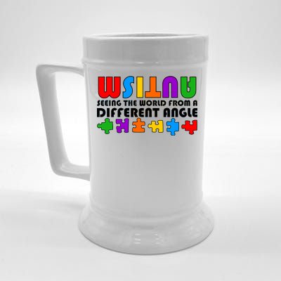 Colorful - Autism Awareness - Seeing The World From A Different Angle Beer Stein