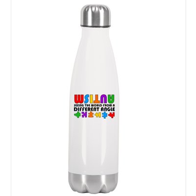 Colorful - Autism Awareness - Seeing The World From A Different Angle Stainless Steel Insulated Water Bottle