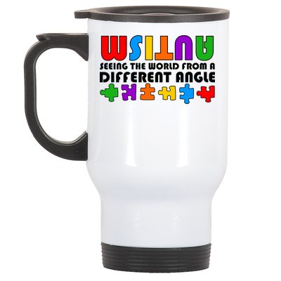 Colorful - Autism Awareness - Seeing The World From A Different Angle Stainless Steel Travel Mug