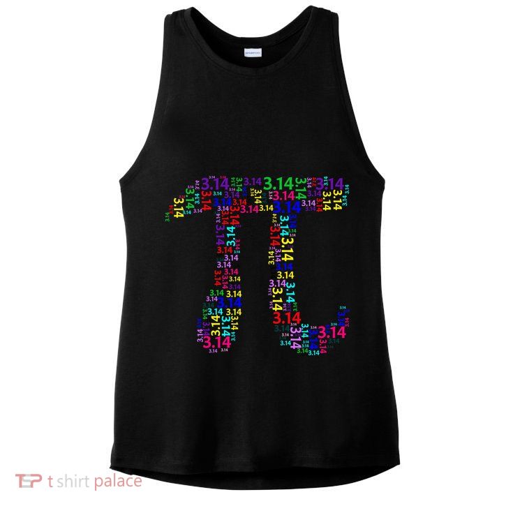Colorful 3.14 Pi Day Mash-Up Ladies PosiCharge Tri-Blend Wicking Tank