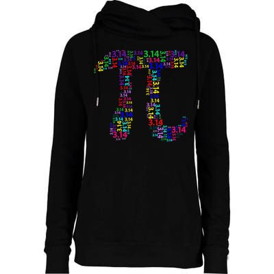 Colorful 3.14 Pi Day Mash-Up Womens Funnel Neck Pullover Hood