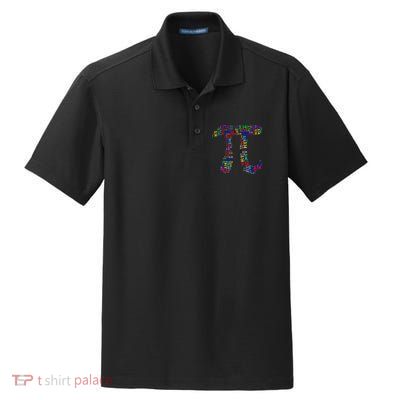 Colorful 3.14 Pi Day Mash-Up Dry Zone Grid Polo