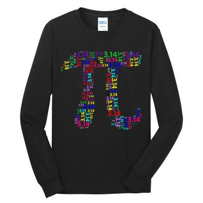 Colorful 3.14 Pi Day Mash-Up Tall Long Sleeve T-Shirt