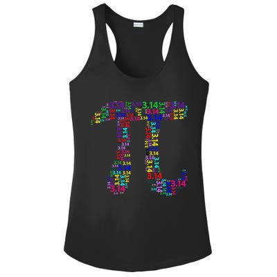 Colorful 3.14 Pi Day Mash-Up Ladies PosiCharge Competitor Racerback Tank