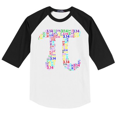 Colorful 3.14 Pi Day Mash-Up Baseball Sleeve Shirt