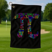 Colorful 3.14 Pi Day Mash-Up Golf Towel