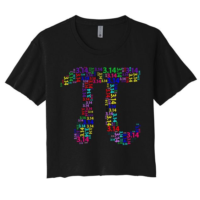 Colorful 3.14 Pi Day Mash-Up Crop Top