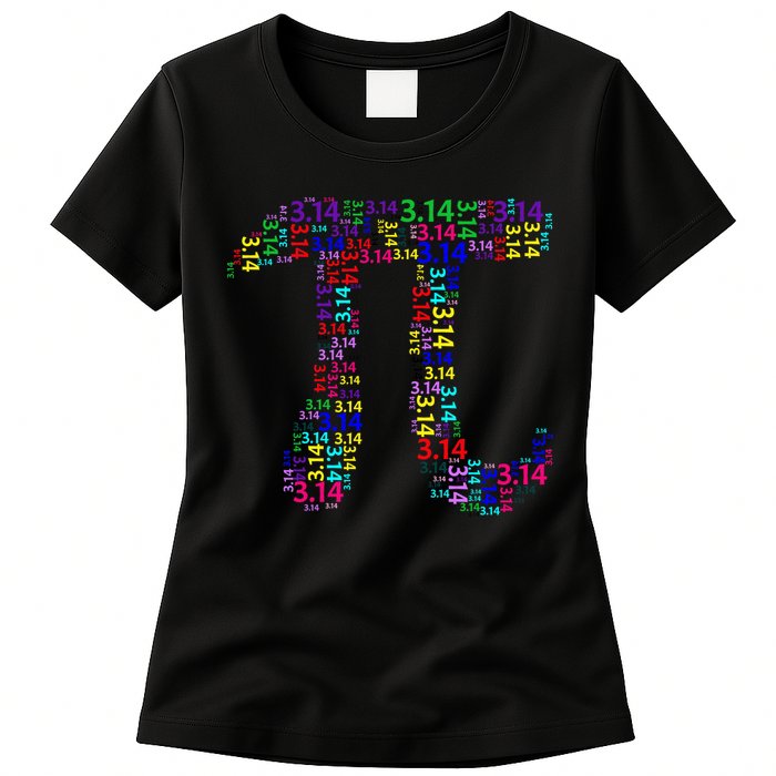 Colorful 3.14 Pi Day Mash-Up Womens T-Shirt