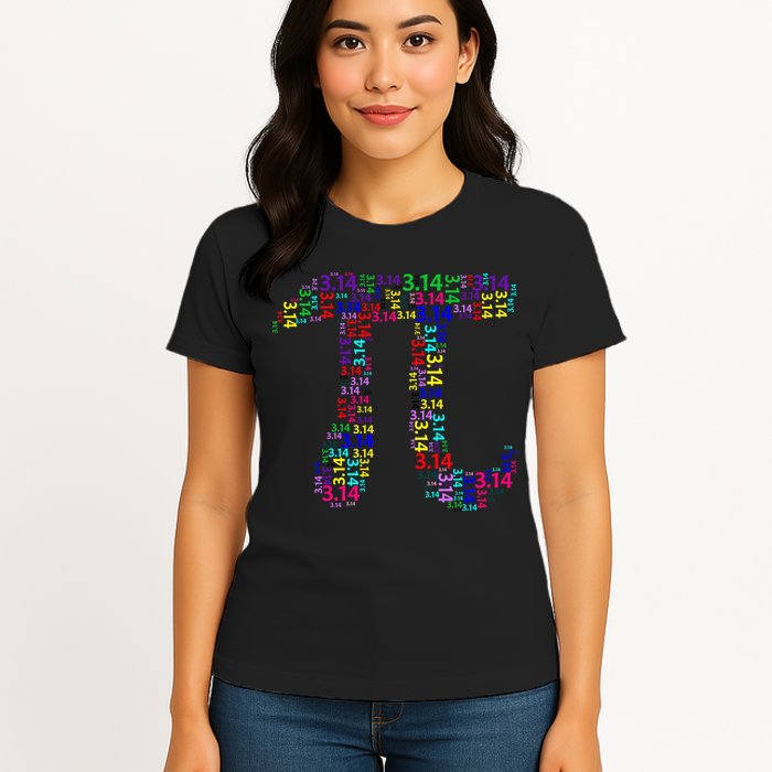 Colorful 3.14 Pi Day Mash-Up Womens T-Shirt