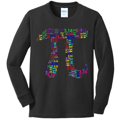 Colorful 3.14 Pi Day Mash-Up Kids Long Sleeve Shirt