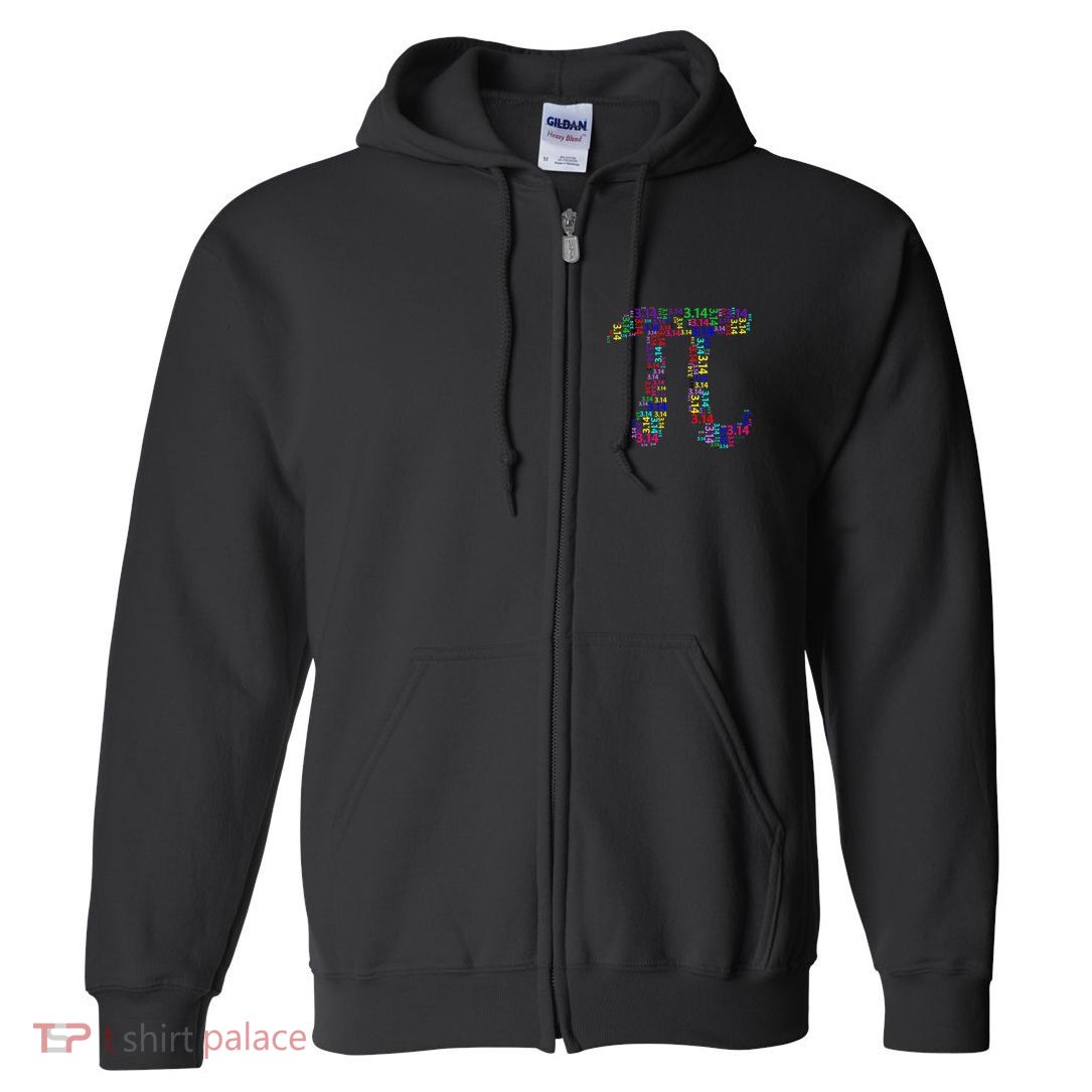 Colorful 3.14 Pi Day Mash-Up Full Zip Hoodie
