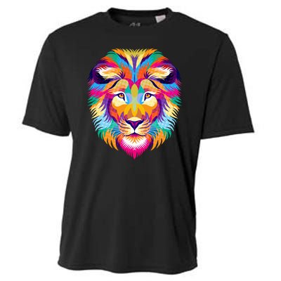 Colorful Abstract Lion Cooling Performance Crew T-Shirt