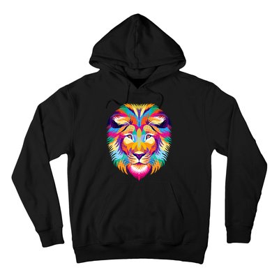 Colorful Abstract Lion Hoodie