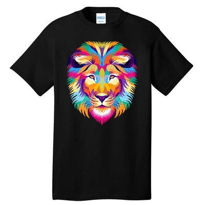 Colorful Abstract Lion Tall T-Shirt