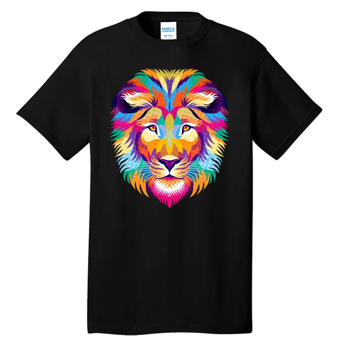 Colorful Abstract Lion Tall T-Shirt