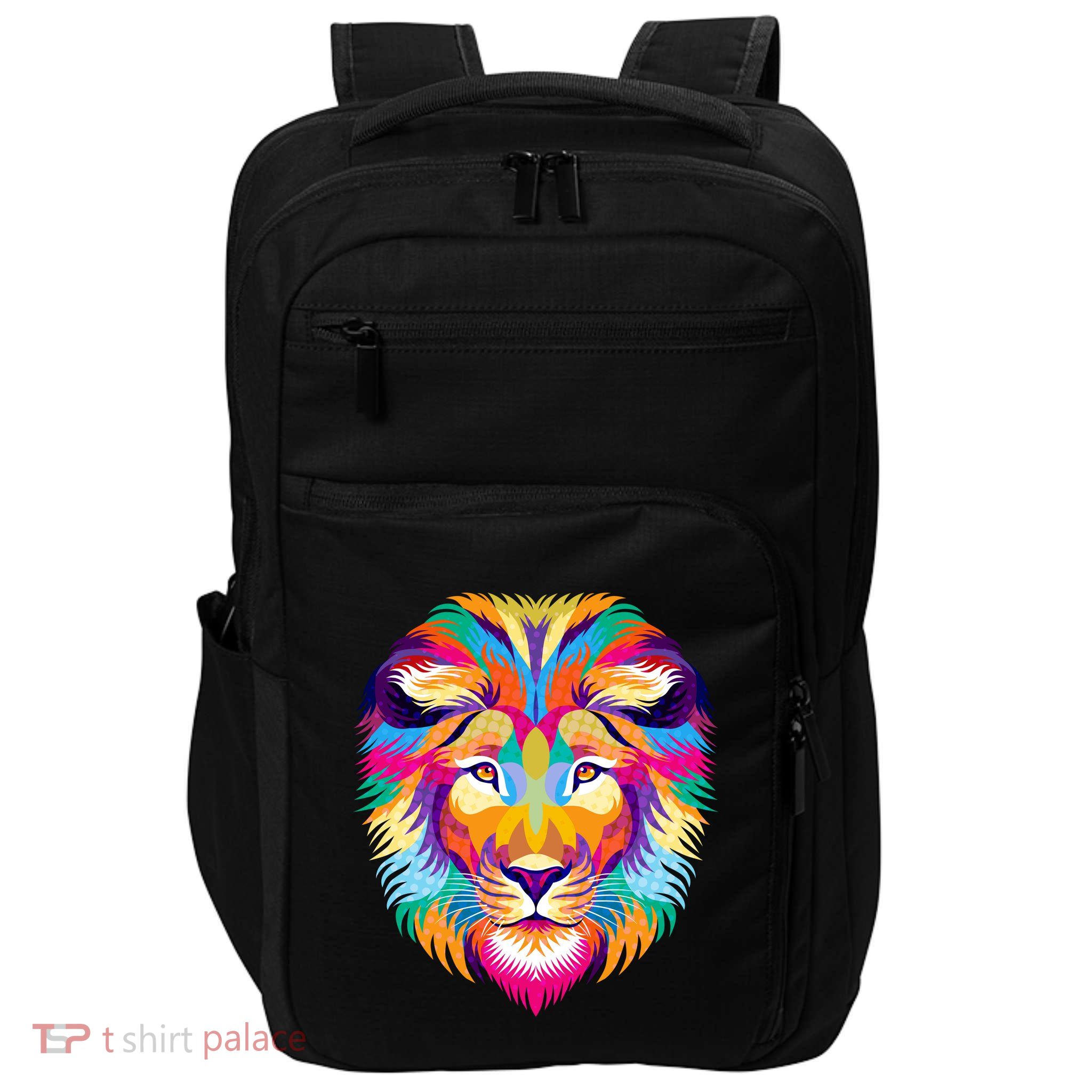 Colorful Abstract Lion Impact Tech Backpack