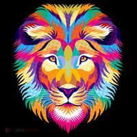 Colorful Abstract Lion Impact Tech Backpack