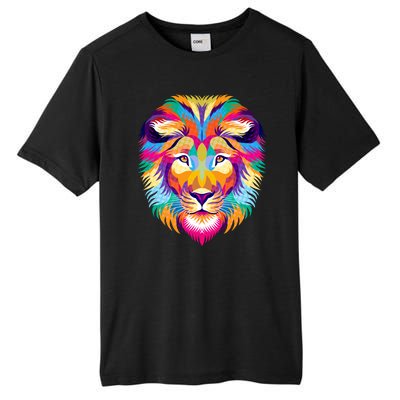 Colorful Abstract Lion Tall Fusion ChromaSoft Performance T-Shirt