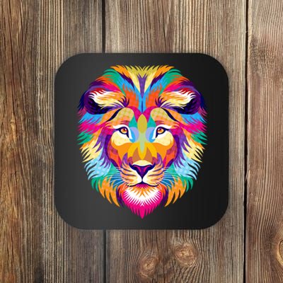 Colorful Abstract Lion Coaster