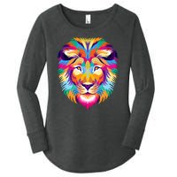 Colorful Abstract Lion Women's Perfect Tri Tunic Long Sleeve Shirt