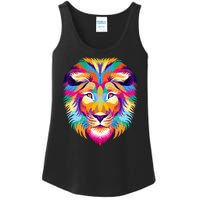 Colorful Abstract Lion Ladies Essential Tank